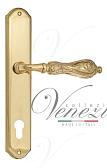 Дверная ручка Venezia на планке PL02 мод. Monte Cristo (полир. латунь) под цилиндр