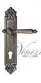Дверная ручка Venezia на планке PL96 мод. Pellestrina (ант. серебро) под цилиндр