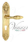 Дверная ручка Venezia на планке PL90 мод. Casanova (полир. латунь) под цилиндр
