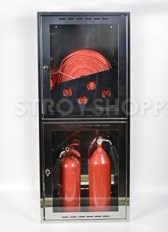 Шкаф пожарный из зеркальной нержавейки Престиж-03-НО [ШПК-320] навесной открытый