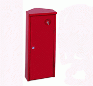 Шкаф для огнетушителя ШПО-106УЗК угловой закрытый красный